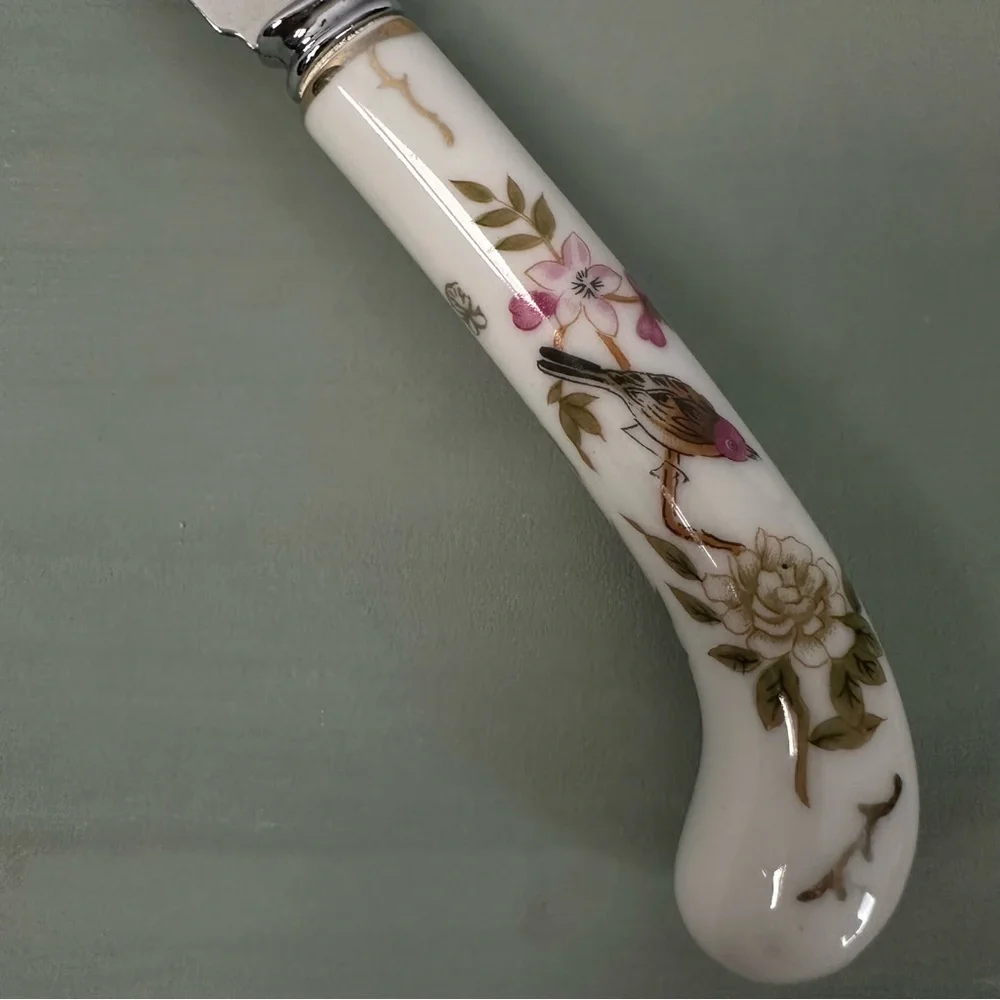 HOUSE OF PRILL SHEFFIELD England Porcelain handle cheese knife 8 3/8